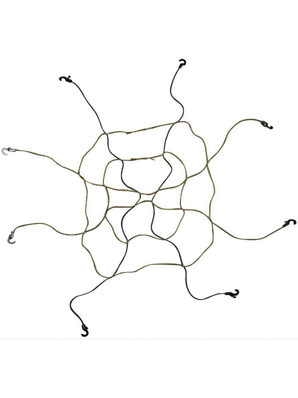 Adjustable Cargo Net - Zip Design, Durable Black/Yellow, Perfect for Outdoor